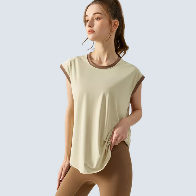 Cream Zoe Active Tee - ALPHALETICS