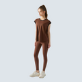 Brown Zoe Active Tee - ALPHALETICS